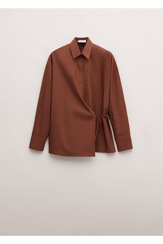 Pamuklu kruvaze gömlek - 3