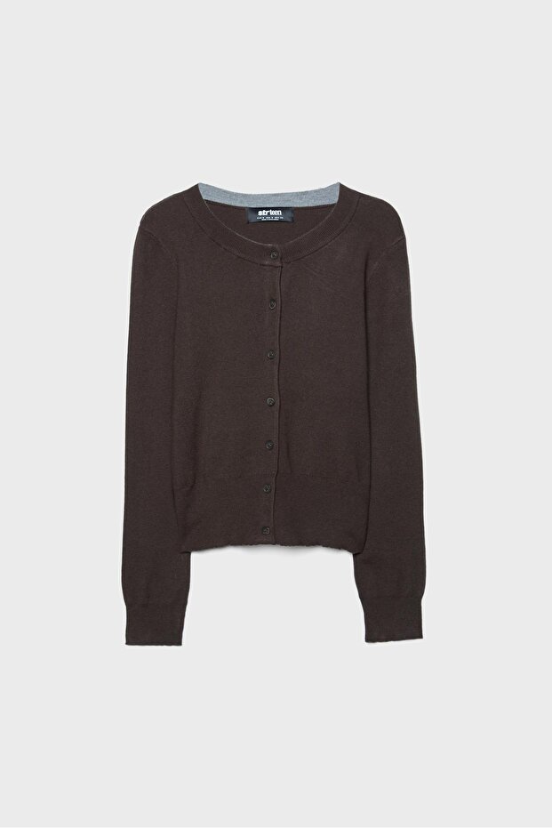 Düğmeli triko hırka - 6