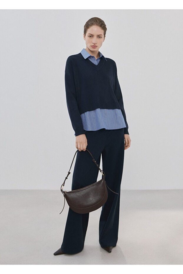 Kombine gömlek kazak - 2