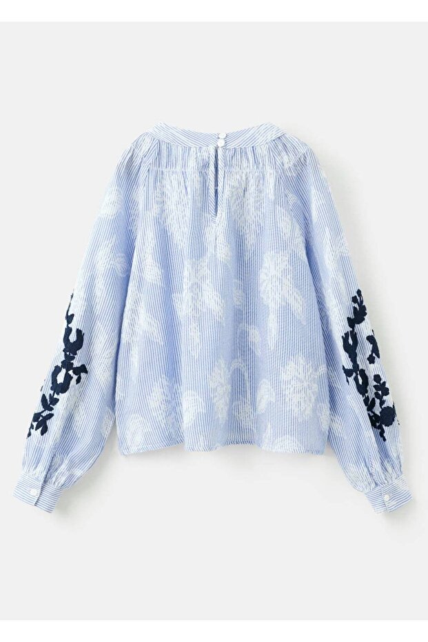 Çiçek işlemeli bluz - 2