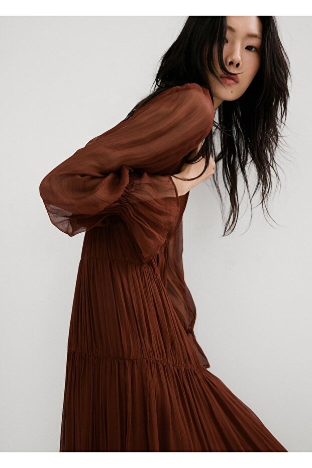 Şifon parçalı elbise - 7