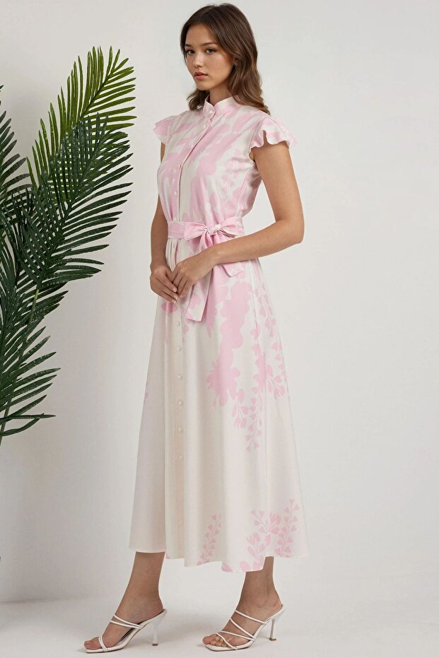 Çiçekli Uzun Elbise - 4