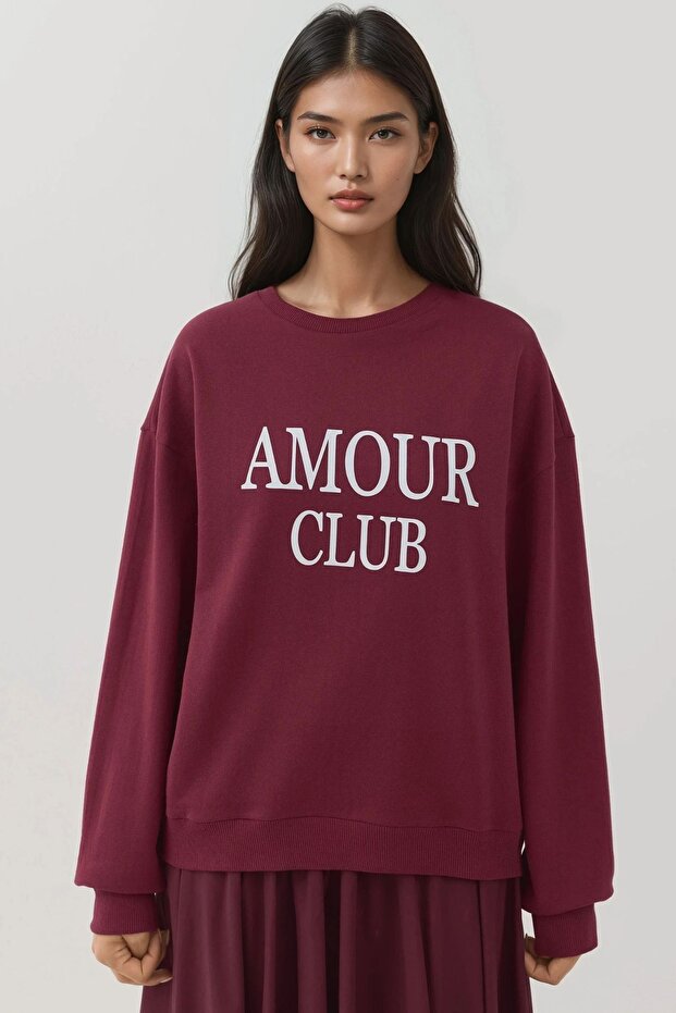 Baskılı Rahat Kesim Şardonlu Sweatshirt - 2