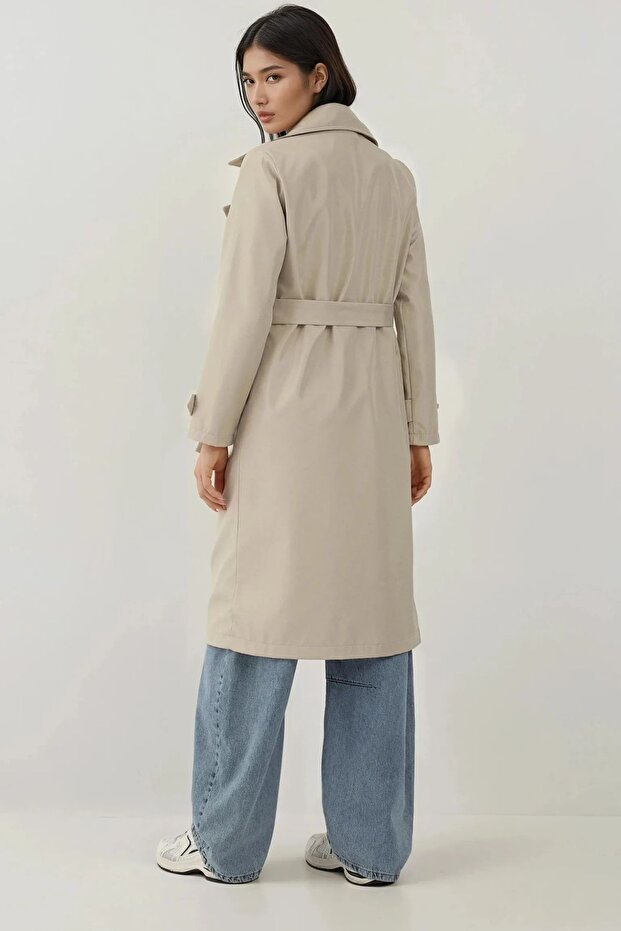 BDART Düğmeli Astarlı Trençkot - 2