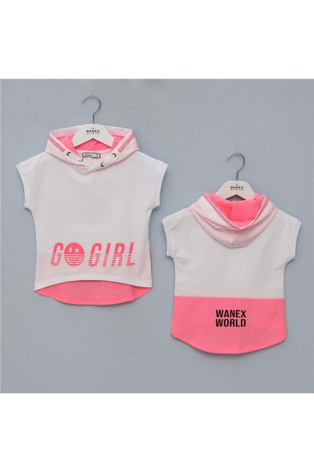 Girl's Short Sleeve T-Shirt - 32567 - White - Pink