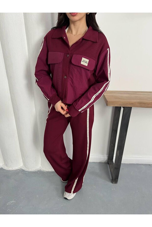 Technical Fabric Label Detailed Striped Double Set