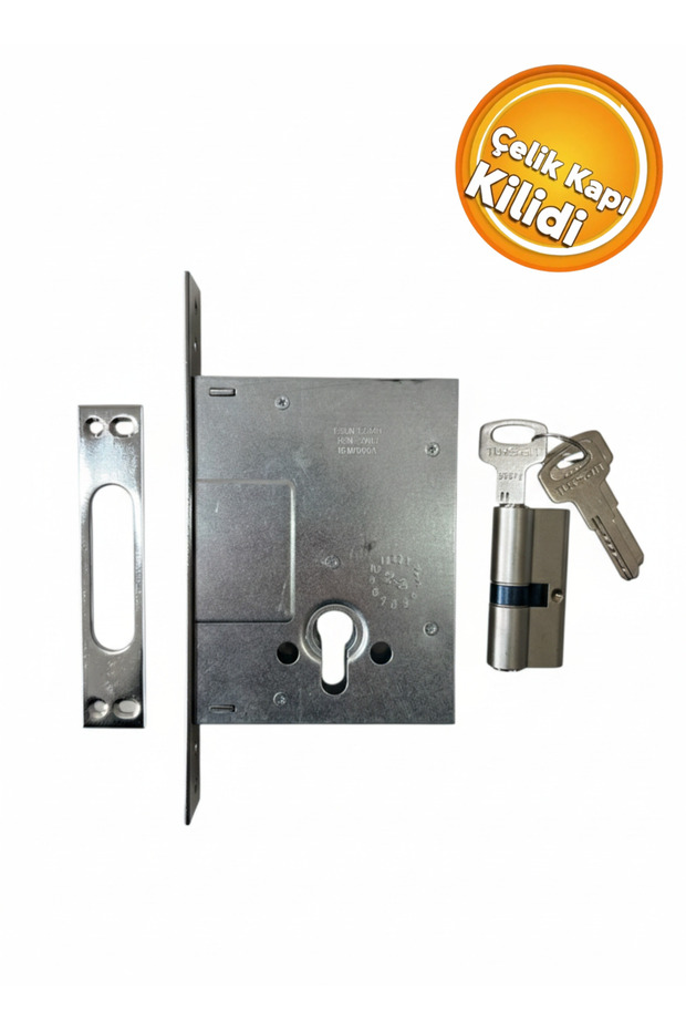 307-EM Monoblok 3 Milli Silindirli Barelli Çelik Kapı Kilidi Üst - 1