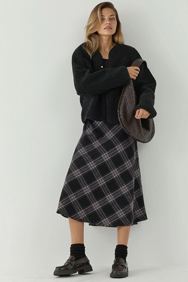 A-Form Kalın Midi Etek - 7