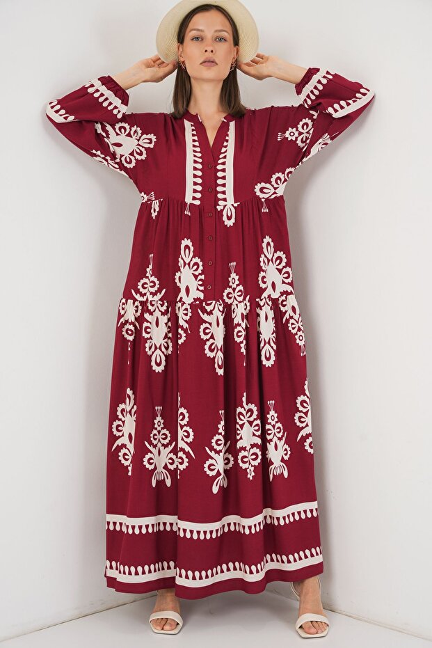 Rochie lungă modestă cu model BDART - 3