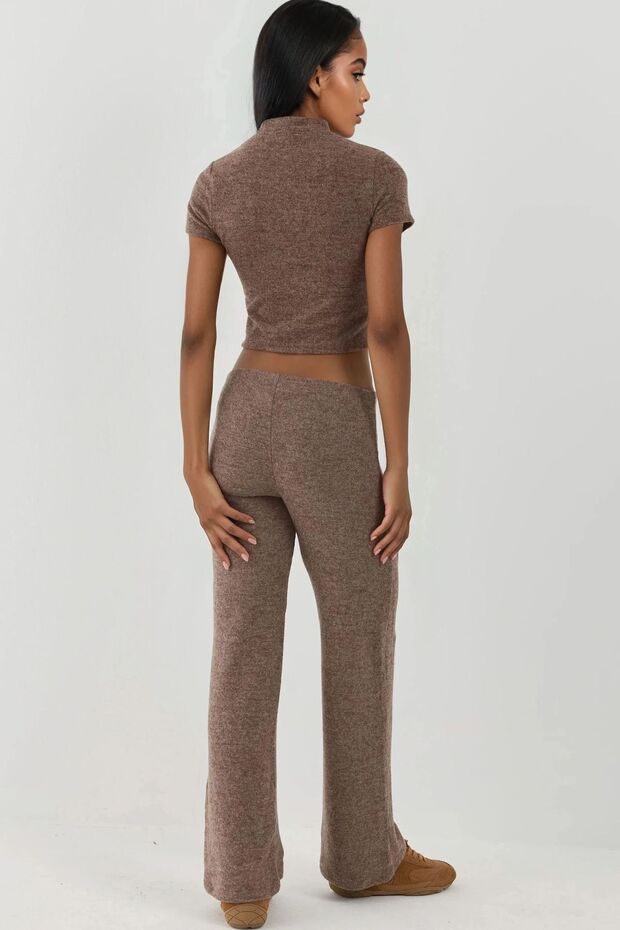 Elastik Bel Yumuşak Dokulu Örme Pantolon - 5