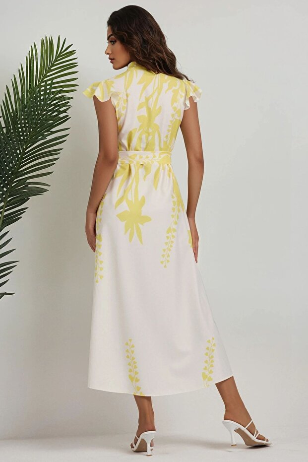 Çiçekli Uzun Elbise - 3