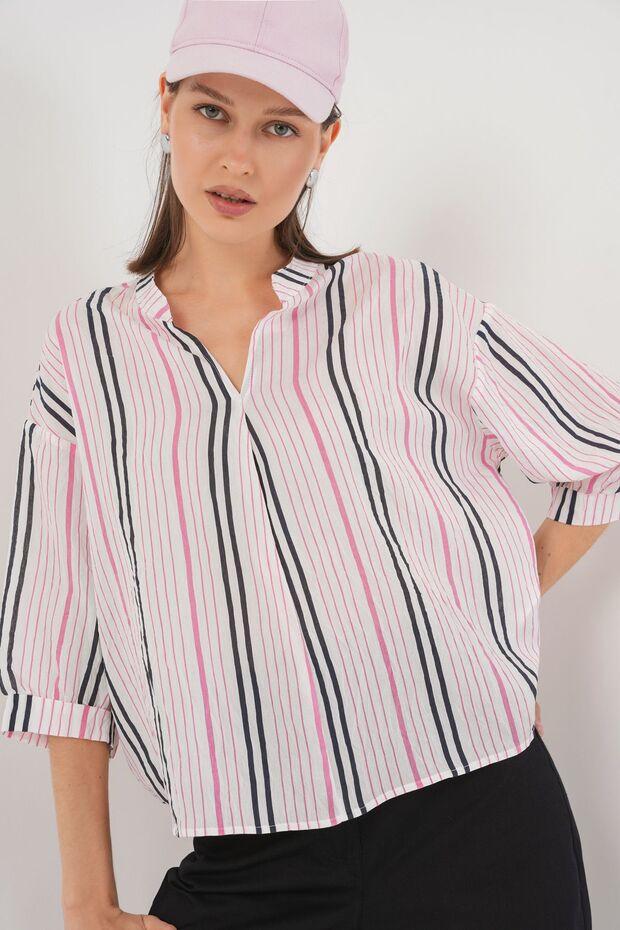 Bdart Striped V-Neck Blouse