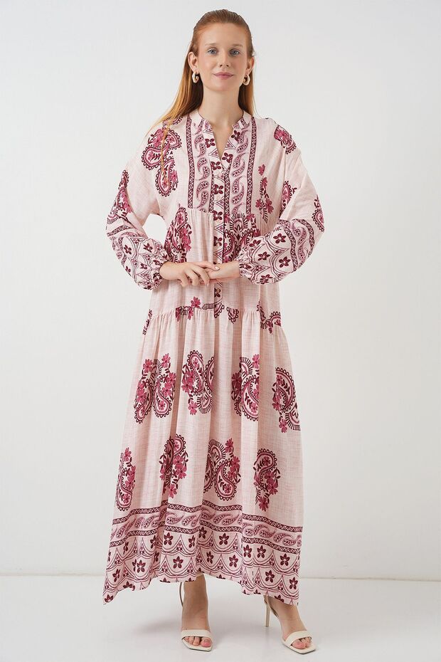 Rochie lungă modestă cu model BDART - 1