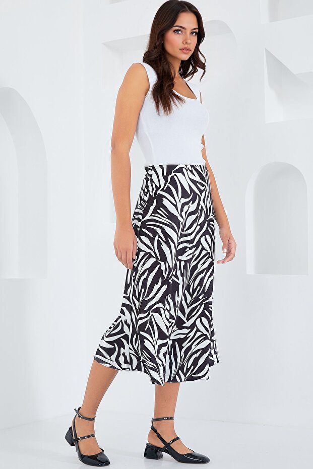 BDART Elastik A-Form Kesim Midi Etek - 3