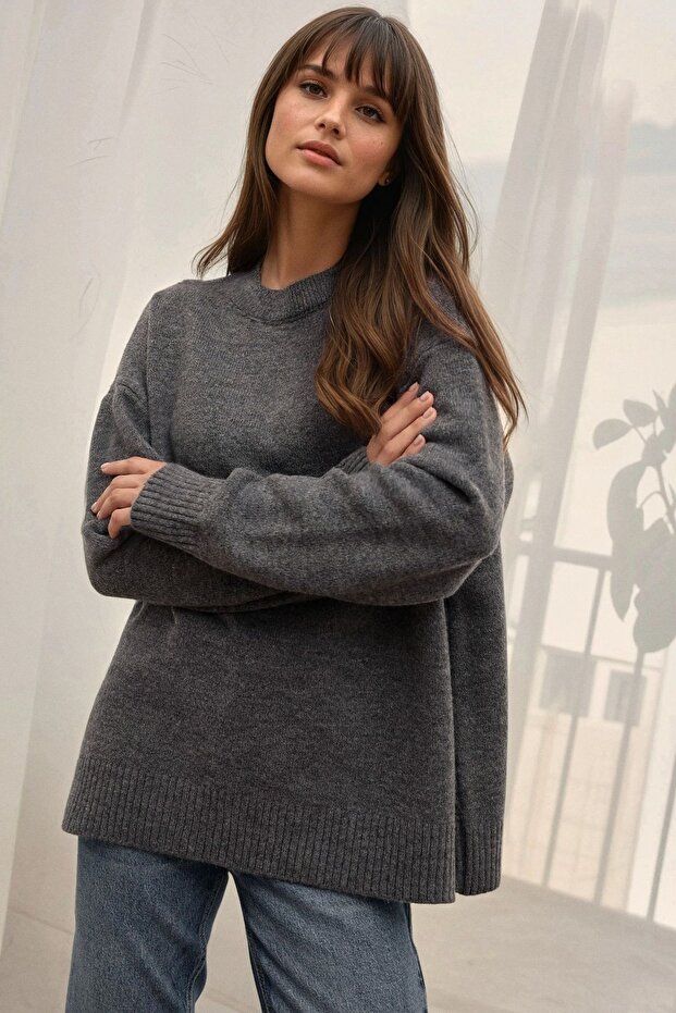 Rahat Bisiklet Yaka Triko Kazak - 1