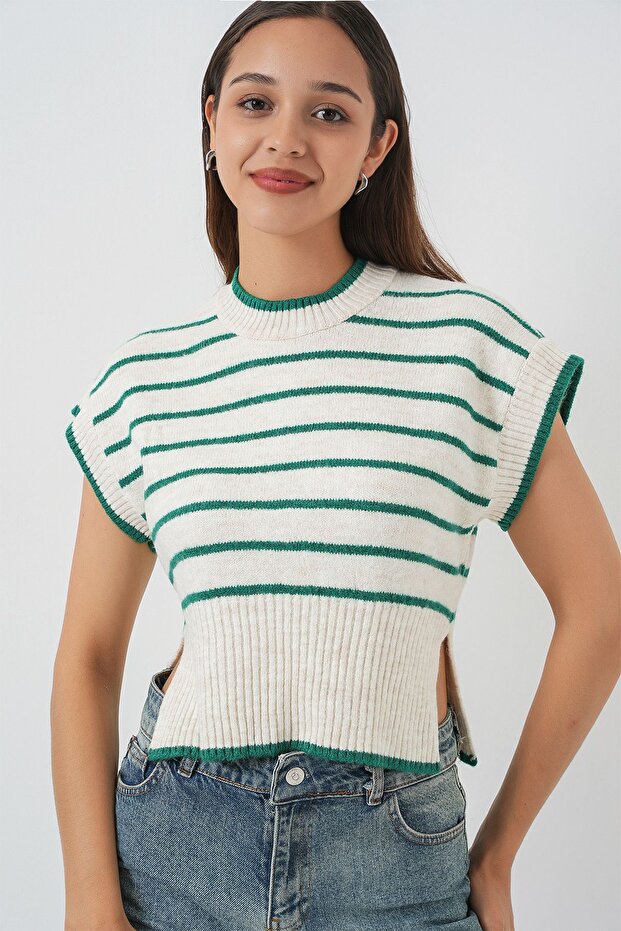 BDART Çizgili Triko Yelek - 4