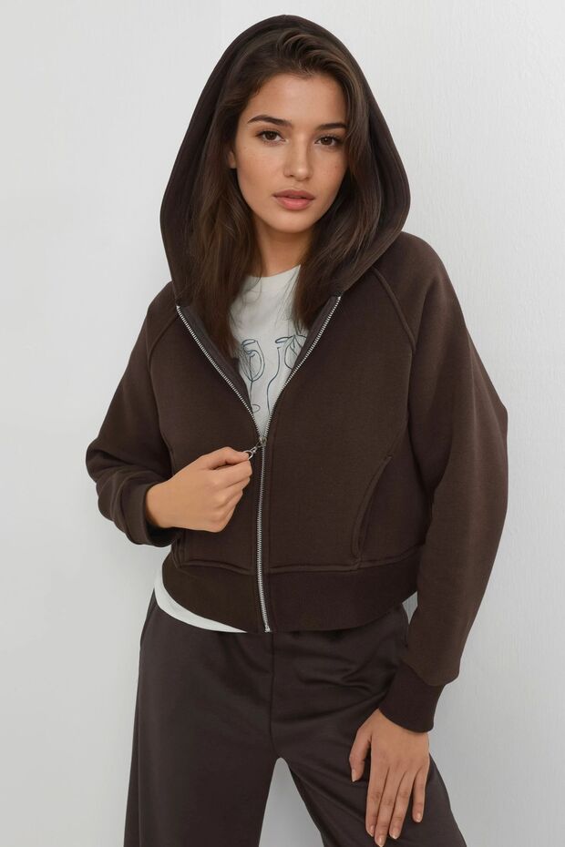 Relaxed Fit Hooded Zipper Hoodie