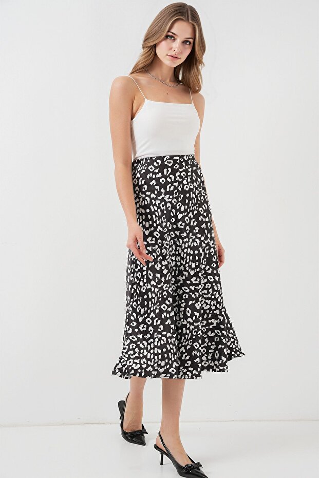 BDART Elastik A-Form Kesim Midi Etek - 3