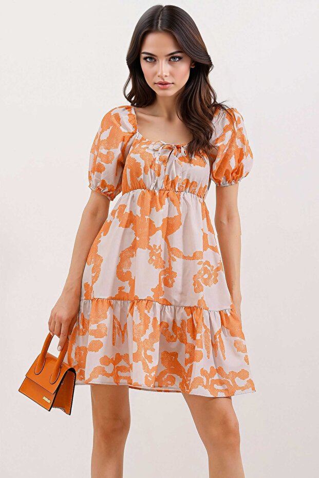 Bdart Square Neck with Belt Short Mini Dress
