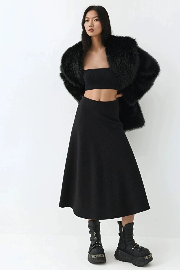 A-Form Kalın Midi Etek - 3