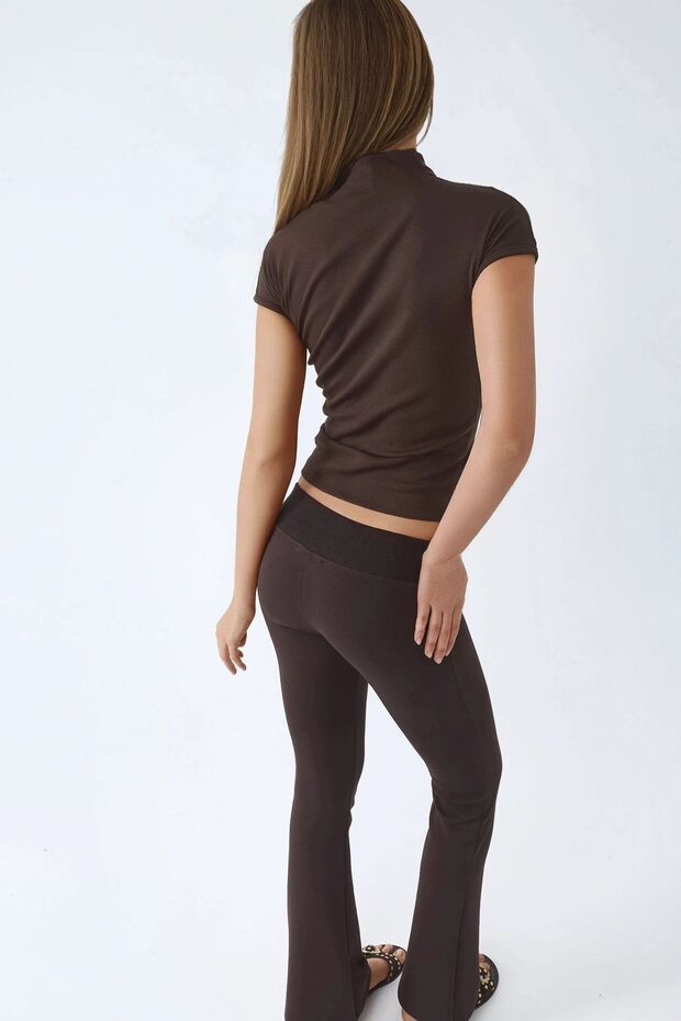 BUSEM Lastikli Bel İspanyol Paça Pantolon - 3