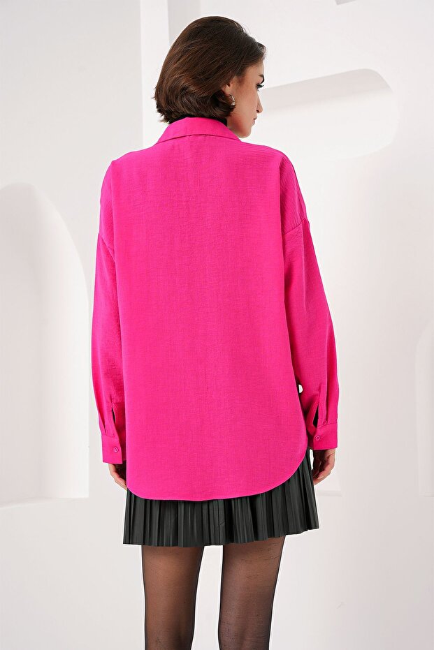 BDART Cep Detaylı Keten Karışımlı Basic Gömlek - 6