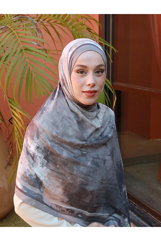 Velvet Desen Bambu Şal - 1