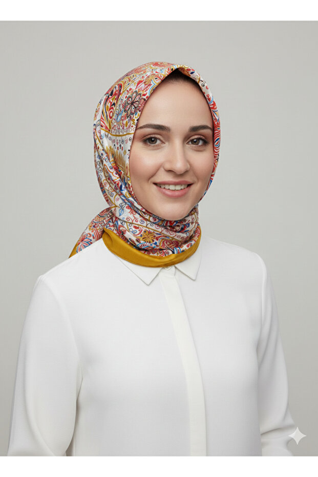 Ethnic Pattern Viscose Modal Scarf 100X100 cm