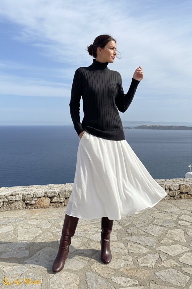 Triko Balıkçı Yaka Kısa Basic Kazak - 2