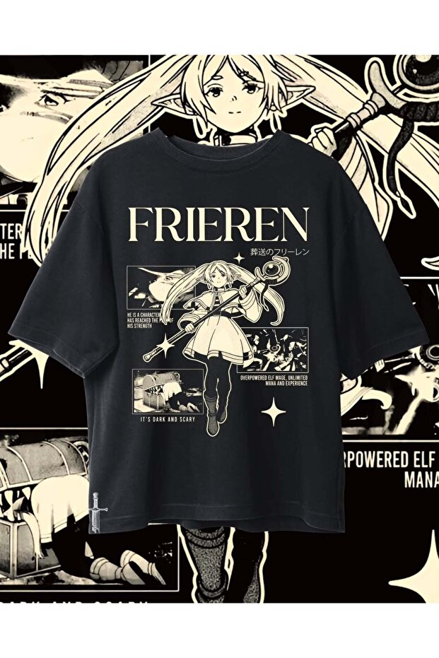 Manga Serries Frieren Printed Unisex Oversize T-Shirt