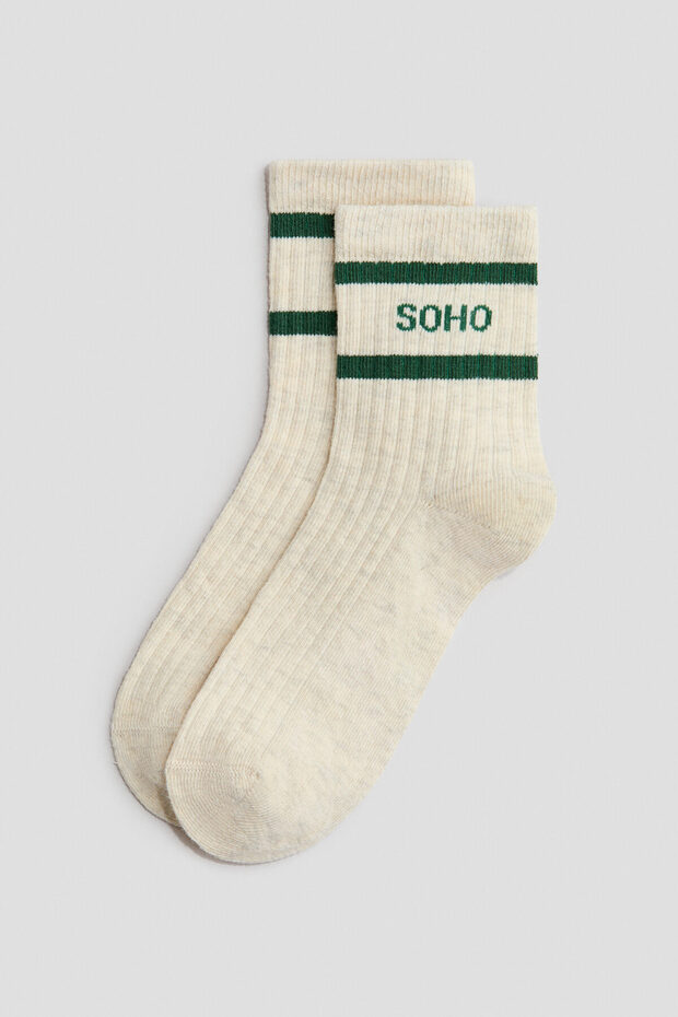 3'lü Lastik Örgülü Çorap - 2