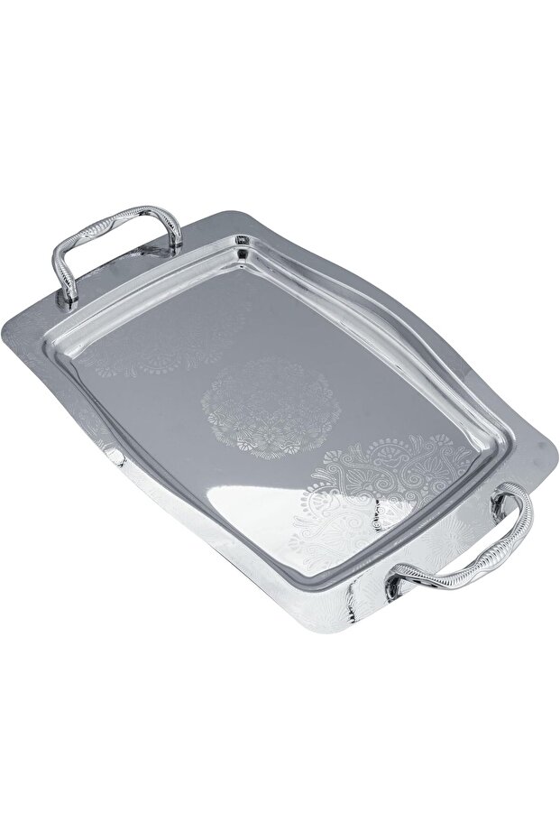 صينية تقديم مستطيلة الشكل مكونة من 3 قطع بمقابض جانبية - 3