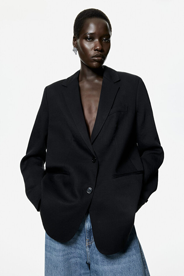 Tek Sıra Düğmeli Blazer - 2