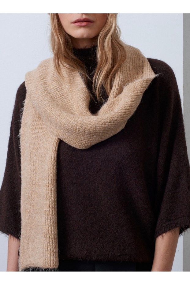 Women's Puffy Soft Textured Knitwear Scarf Aw25At0002