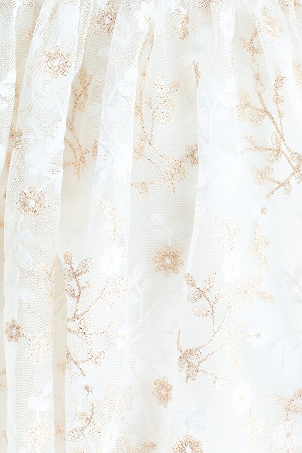 İşlemeli Tül Elbise - 2