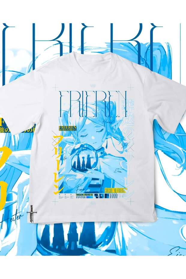 Manga Serries Frieren Printed Unisex Oversize T-Shirt
