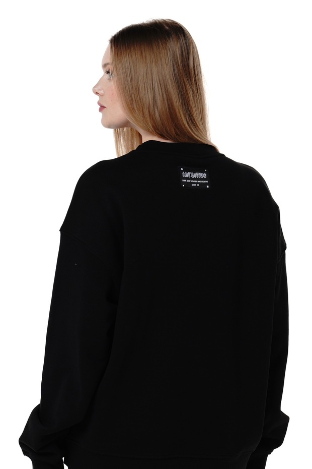 Kadın Basic Sweatshirt Siyah - 3