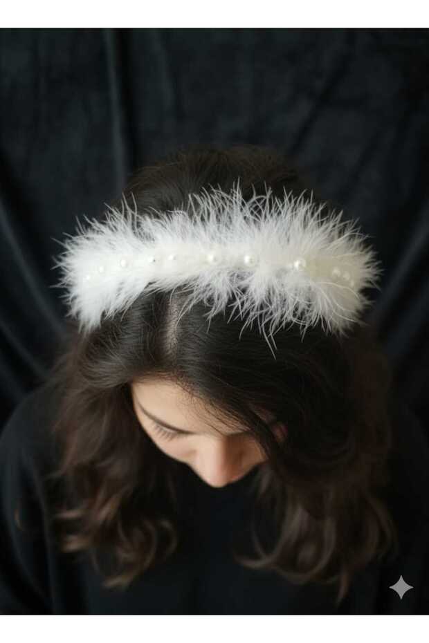 White Feather Maternity Crown, Wedding After-Henna Organization Evening Dress Special Occasion Hair Accessory Crown