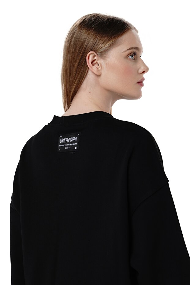 Kadın Hotter Than Hell Sweatshirt Siyah - 3