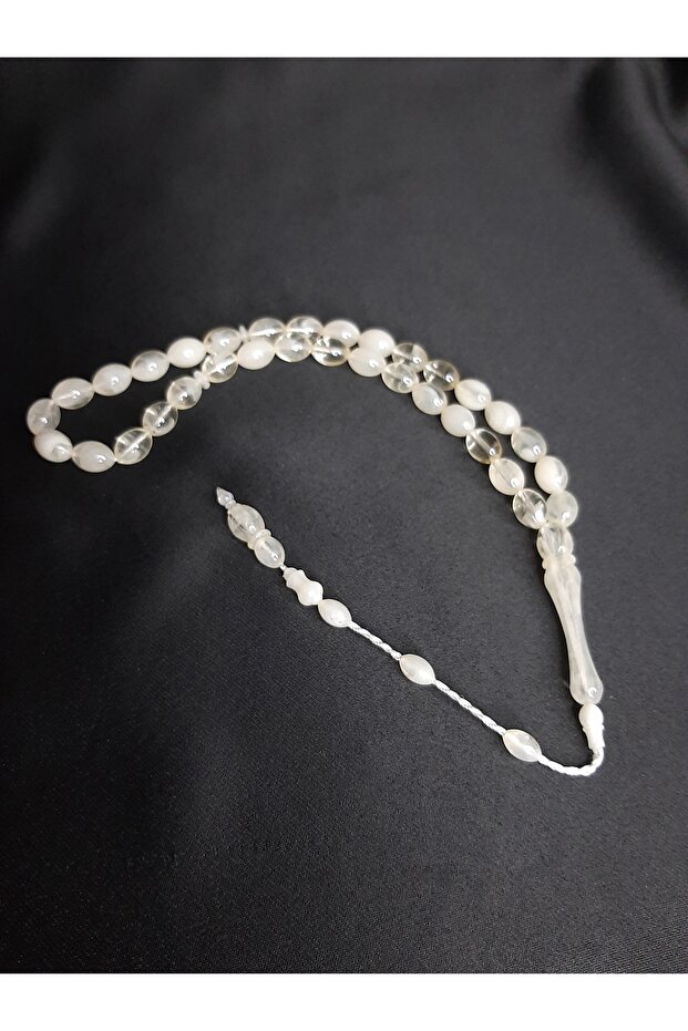 White Color Powder Amber Cliteli and Stylish 33-Piece Prayer Beads