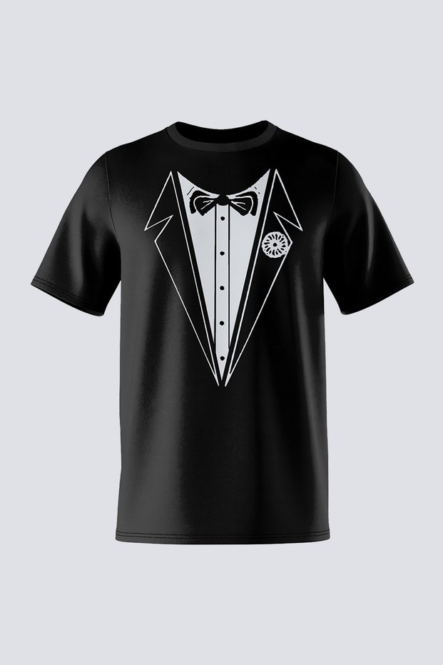 Unisex Regular Fit Printed T-Shirt 100% Cotton - Tuxedo Black