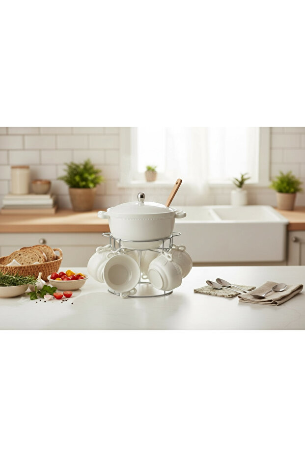 طقم شربة سيراميك فضي - 1