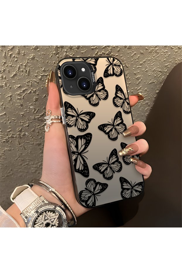iPhone 15 Compatible, Stylish Butterfly Pattern, High-Quality Impact-Protective Phone Case