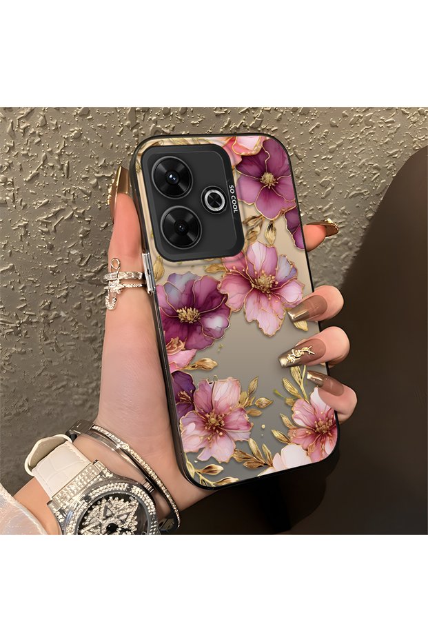 Poco M6 4g Compatible, Light Luxury Floral Pattern, Impact Protective Phone Case