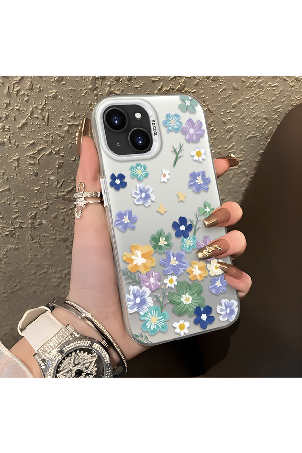 iPhone 15 Compatible, Beautiful Floral Pattern, Impact Protective Phone Case