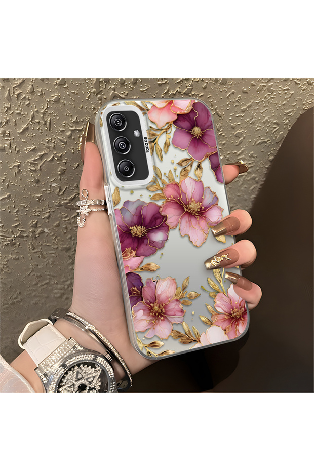 Samsung Galaxy A24 Compatible, Light Luxury Floral Pattern, Impact Protective Phone Case