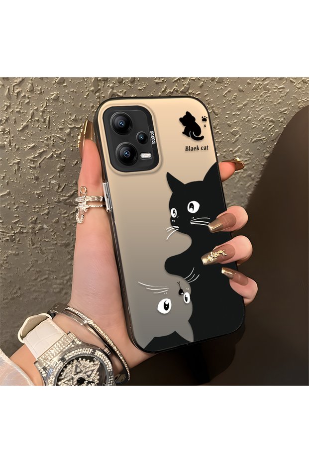 Redmi Note 12 5g Compatible, Cute Cat Pattern Shock Protection Phone Case.