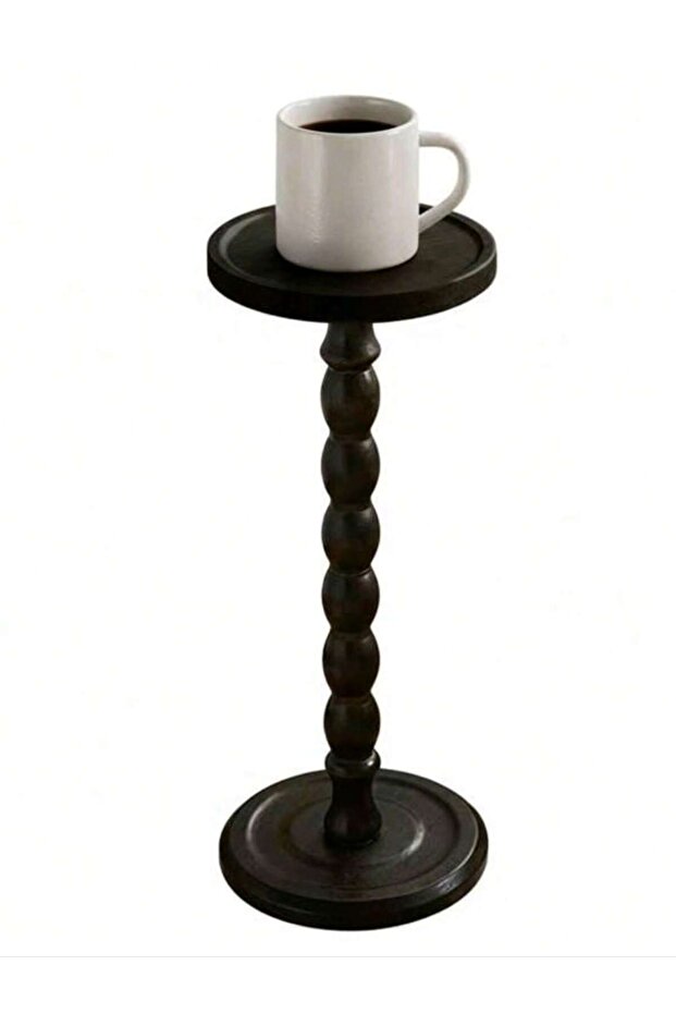 طاولة قهوة دائرية متعددة الاستخدامات، أرجل من الخشب الصلب، مصنوعة من مواد طبيعية، مثالية للترفيه بجانب حمام السباحة في الفناء الخلفي. - 2