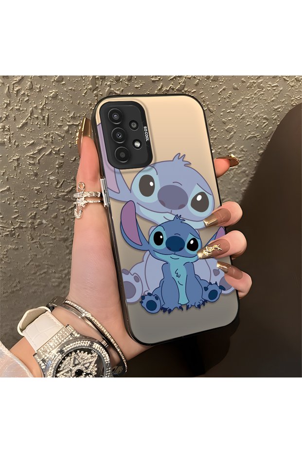 Samsung Galaxy A13 Compatible, Stitch Couples Design Shock Protection Phone Case.