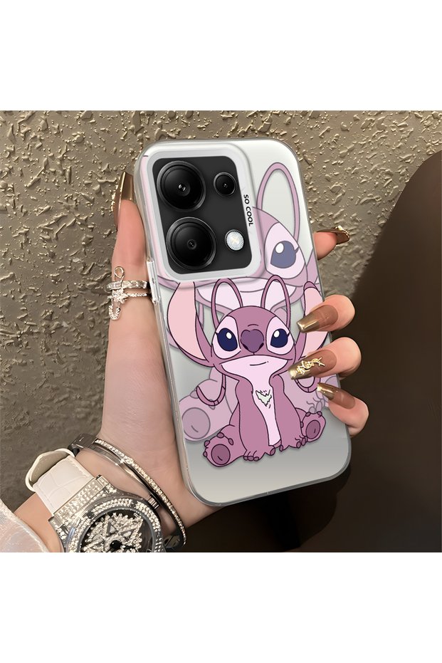 Redmi Note 13 Pro 4g Compatible, Stitch Couples Design Shock Protection Phone Case.